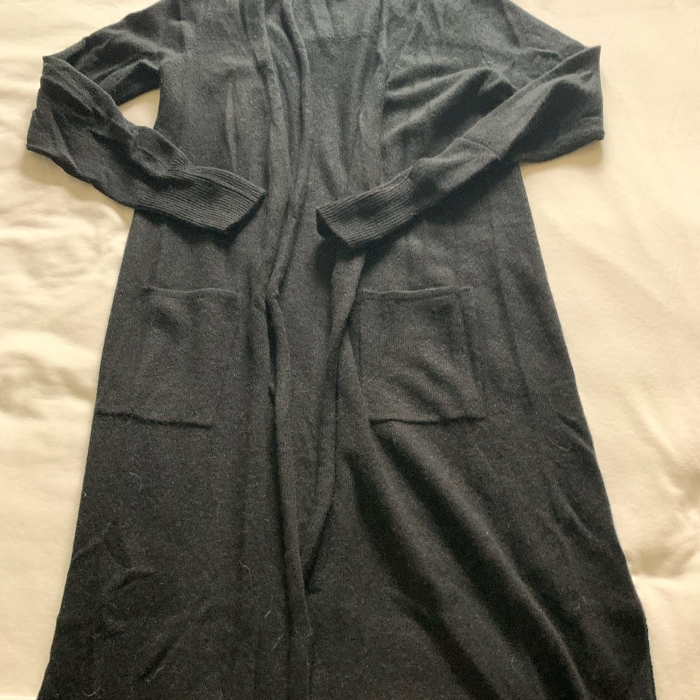 Black Cashmere Long Cardigan